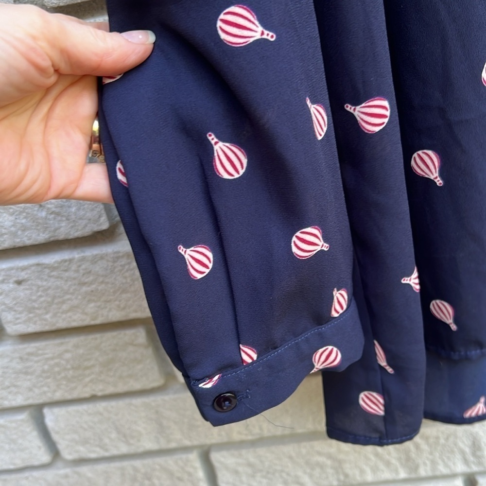 Torrid Sheer Hot Air Balloon Blouse Navy - Picture 7 of 12